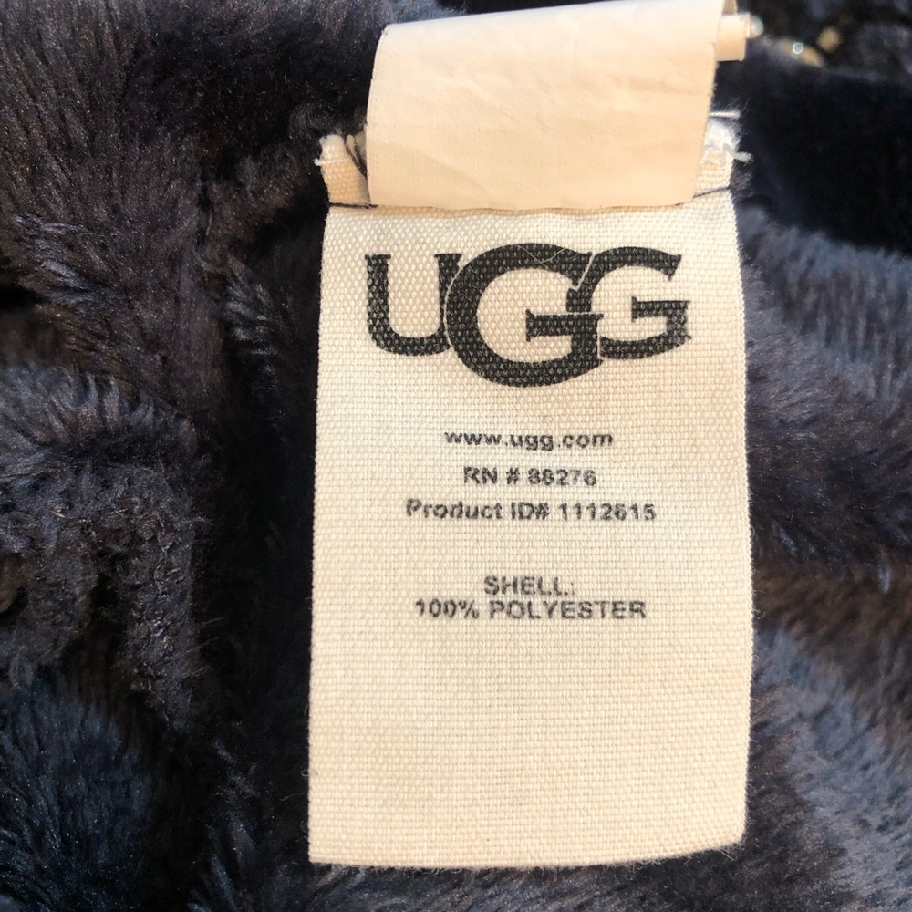 UGG Midnight Blue Zip Front Velour Plush Hoodie Size S - Picture 8 of 9
